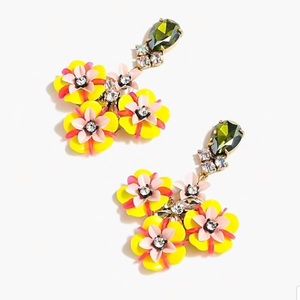 J. Crew Fun floral and crystal earrings